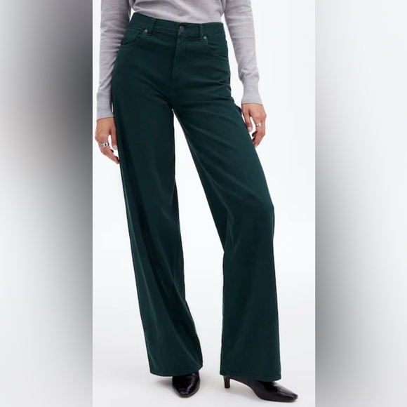Madewell Super Wide-Leg Jeans. Luxury Forest. Size 29. - Picture 2 of 9
